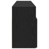 TV Cabinet with LED Lights Black Oak 120x30x50 cm Engineered Wood
