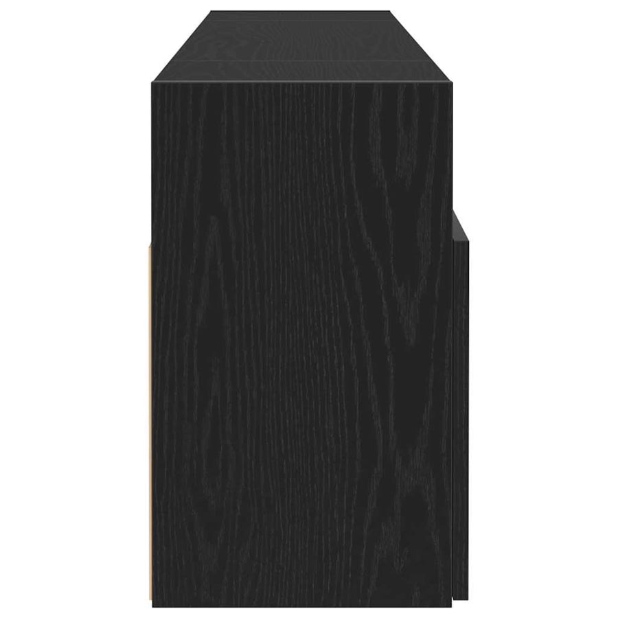 TV Cabinet with LED Lights Black Oak 120x30x50 cm
