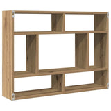 Wall Shelf Artisan Oak 75x16x55 cm Engineered Wood - Close-Up Angle