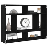 Wall Shelf Black Oak 75x16x55 cm Engineered Wood