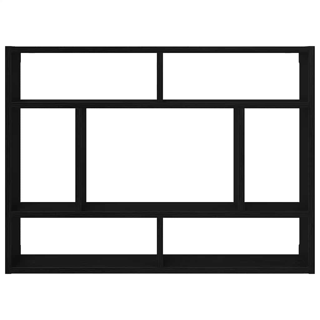 Wall Shelf Black Oak 75x16x55 cm Engineered Wood