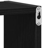 Wall Shelf Black Oak 75x16x55 cm Engineered Wood