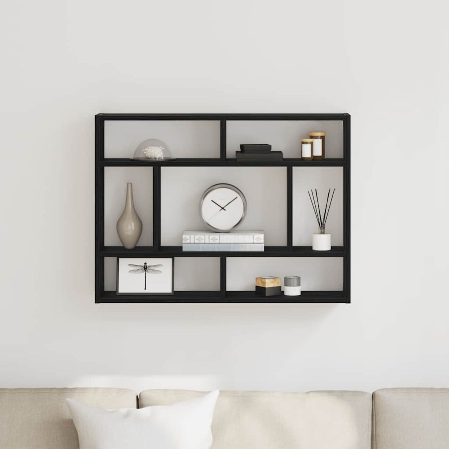 Wall Shelf Black Oak 75x16x55 cm Engineered Wood