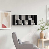 Wall Shelf Black Oak 36x16x90 cm Engineered Wood