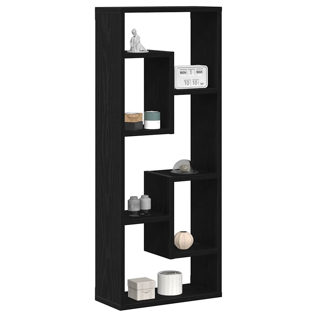 Wall Shelf Black Oak 36x16x90 cm Engineered Wood