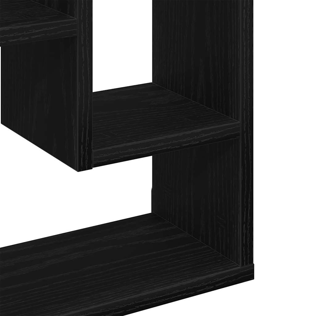 Wall Shelf Black Oak 36x16x90 cm Engineered Wood