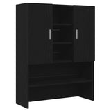 Washing Machine Cabinet Black Oak 70.5x25.5x90 cm - Front View