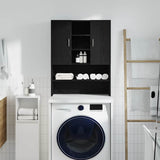 Washing Machine Cabinet Black Oak 70.5x25.5x90 cm - Side View