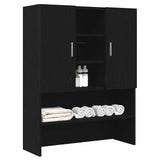 Washing Machine Cabinet Black Oak 70.5x25.5x90 cm - Top-Down View