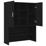 Washing Machine Cabinet Black Oak 70.5x25.5x90 cm - 45-Degree Angle