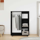 Wardrobe Black Oak 80x40x110 cm Engineered Wood - Side View