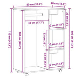 Wardrobe Black Oak 80x40x110 cm Engineered Wood