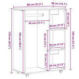 Wardrobe Black Oak 80x40x110 cm Engineered Wood - Extra Image