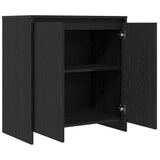 Sideboard Black Oak 70x41x75 cm Engineered Wood - 45-Degree Angle