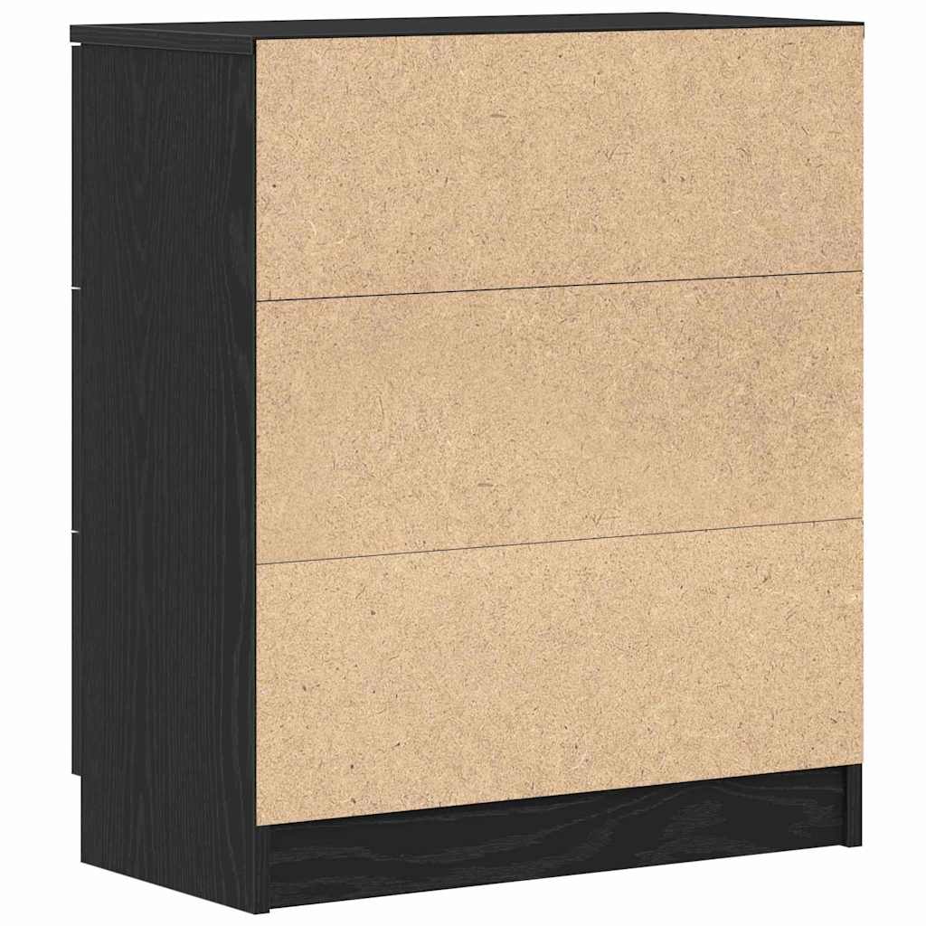 Sideboard with Drawer Black Oak 60 x 30 x 70 cm Engineered Wood