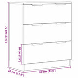 Sideboard with Drawer Black 60 x 30 x 70 cm Engineered wood - Extra Image