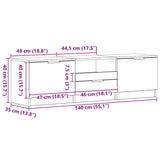 TV Cabinet with Drawer Black 140 x 35 x 40 cm Engineered wood - Extra Image