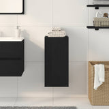 Wall-mounted Cabinet Black Oak 32x20x67 cm Engineered Wood - Side View
