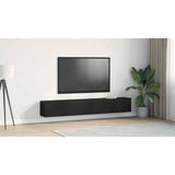 TV Cabinet 2 pcs Black 100 x 30 x 30 cm Engineered Wood
