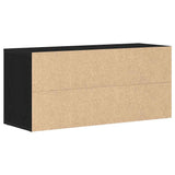 Shoe Bench Black Oak 100x35x45 cm Engineered Wood - Close-Up Angle