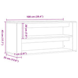 Shoe Bench Black Oak 100x35x45 cm Engineered Wood