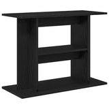 Aquarium Stand Black Oak 80x35x60 cm Engineered Wood - Front View