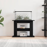 Aquarium Stand Black Oak 80x35x60 cm Engineered Wood - Side View