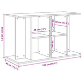 Aquarium Stand Black Oak 100x40x60 cm Engineered Wood