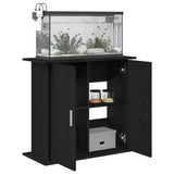 Aquarium Stand Black Oak 81x36x73 cm Engineered Wood - Top-Down View