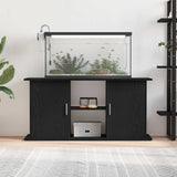 Aquarium Stand Black Oak 121x41x58 cm Engineered Wood - Side View