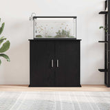 Aquarium Stand Black Oak 81x36x73 cm Engineered Wood - Side View