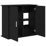 Aquarium Stand Black Oak 81x36x73 cm Engineered Wood - 45-Degree Angle