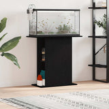 Aquarium Stand Black Oak 75x36x72.5 cm Engineered Wood