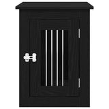 Dog Crate Furniture Black Oak 45x62x59 cm Engineered Wood - Rear View
