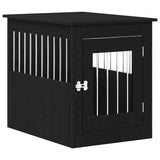 Dog Crate Furniture Black Oak 55x75x65 cm Engineered Wood - Front View