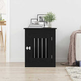 Dog Crate Furniture Black Oak 55x75x65 cm Engineered Wood - Side View