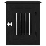 Dog Crate Furniture Black Oak 55x75x65 cm Engineered Wood - Rear View