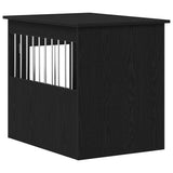 Dog Crate Furniture Black Oak 55x75x65 cm Engineered Wood - Low Angle