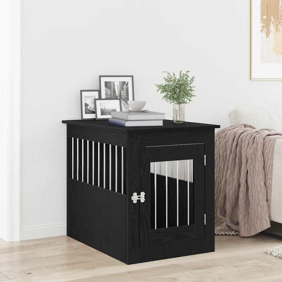 Dog Crate Furniture Black Oak 55x75x65 cm Engineered Wood