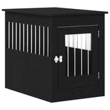 Dog Crate Furniture Black Oak 55x80x68 cm Engineered Wood - Front View