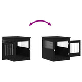 Dog Crate Furniture Black Oak 64.5x80x71 cm Engineered Wood - Extra Image