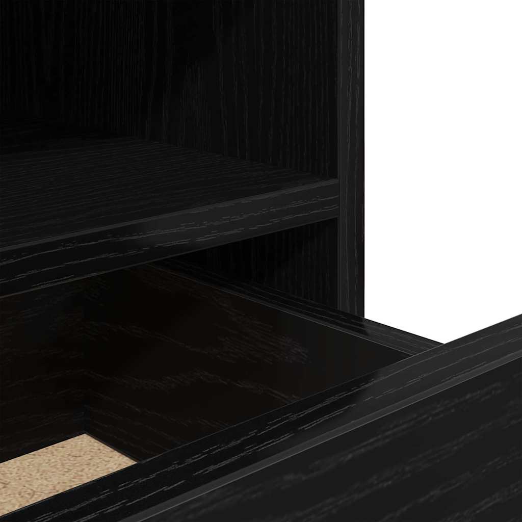 Bedside Cabinet with Drawer 2 pcs Black Oak 40 x 39 x 48,5 cm
