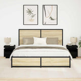 Bedside Cabinet with Drawer 2 pcs Black oak 40 x 39 x 48.5 cm