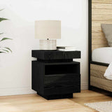Bedside Cabinet with Drawer 2 pcs Black oak 40 x 39 x 48.5 cm - Top-Down View