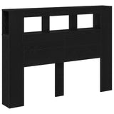 LED Headboard Black Oak 140 x 18,5 x 103,5 cm Engineered Wood - Top-Down View
