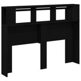 LED Headboard Black Oak 140 x 18,5 x 103,5 cm Engineered Wood