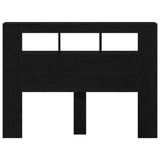 LED Headboard Black Oak 140 x 18,5 x 103,5 cm Engineered Wood