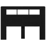 LED Headboard Black oak 140 x 18.5 x 103.5 cm Engineered wood - Close-Up Angle