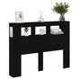 LED Headboard Black Oak Engineered Wood