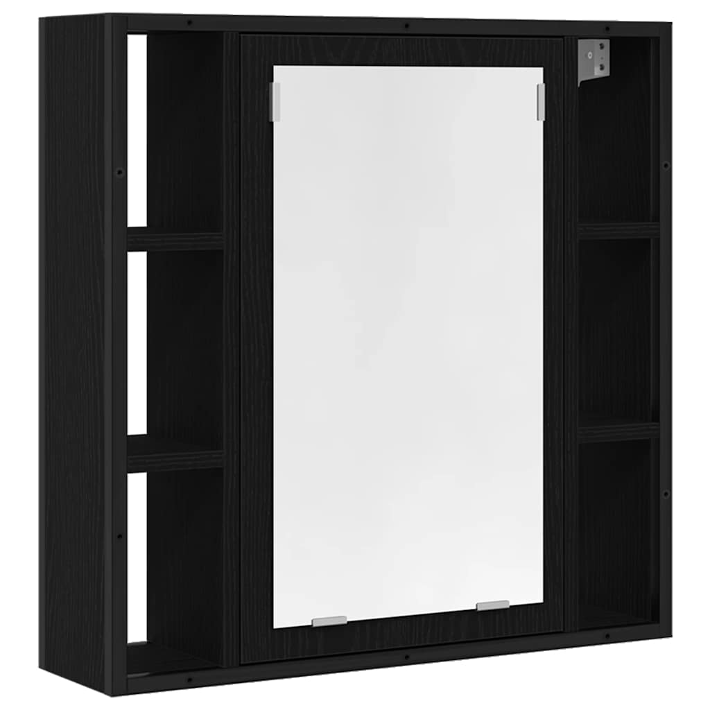 Bathroom Mirror Cabinet Black Oak 60x16x60 cm Engineered Wood